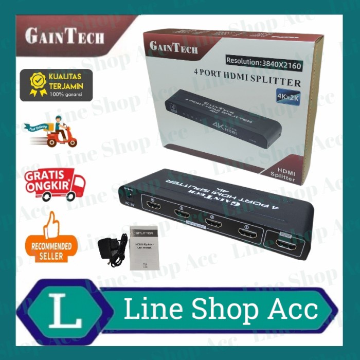 Jual Hd Splitter 4 Port Gaintech Spliter | Shopee Indonesia