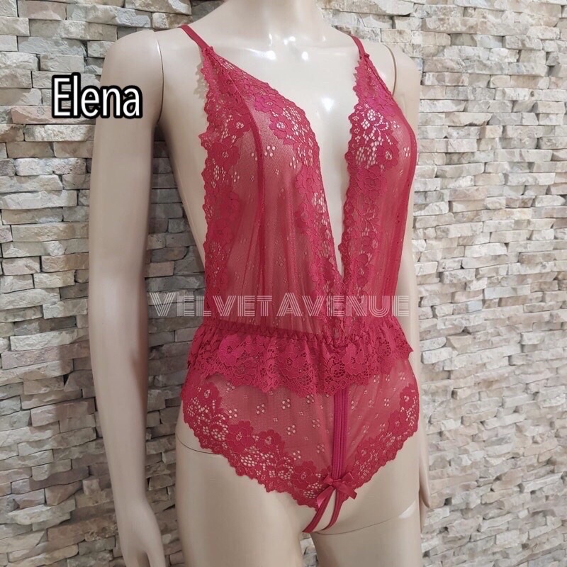 Jual Teddies Lingerie Seksi Bodysuit Open Crotch Stocking Fiola Cantik ...