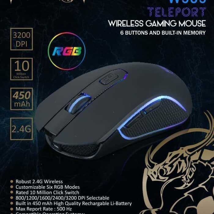 Jual Imperion W505 Teleport Gaming Mouse Wireless Rechargeable | Shopee ...
