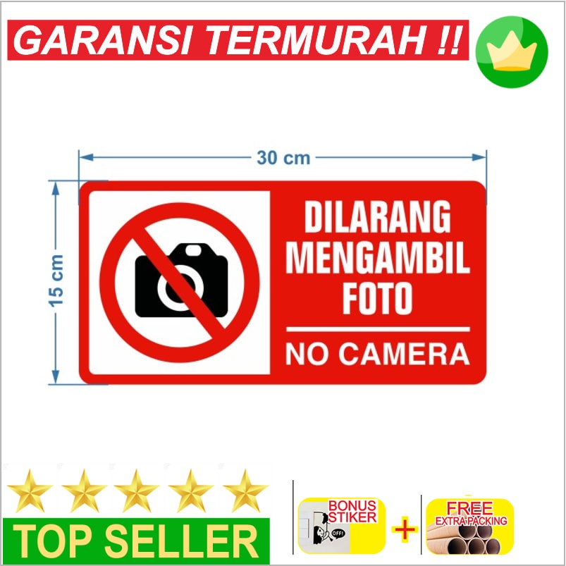 Jual Grosir Rambu Dilarang Mengambil Foto No Camera 30cm X 15cm