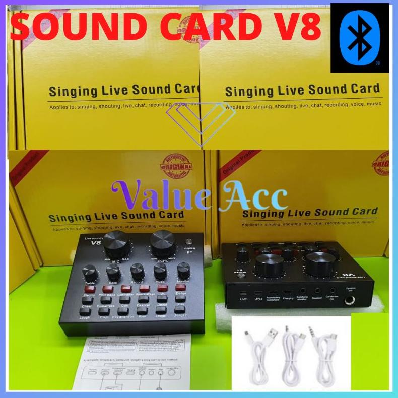 Jual KAP365 Sound Card V8 Bluetooth sound card V8 Singing Live Sound
