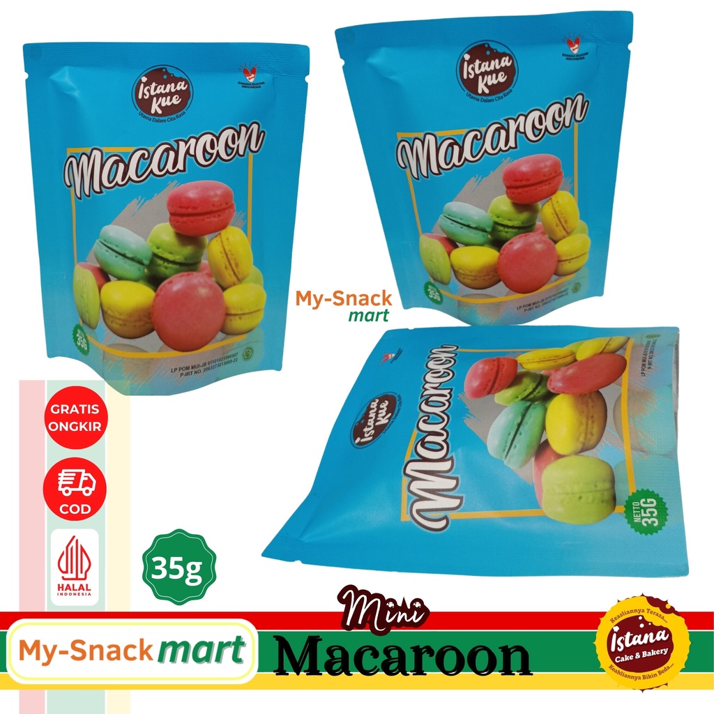 Jual Istana Kue Macaroon Mini 35 gram Rasa aneka buah | Shopee Indonesia