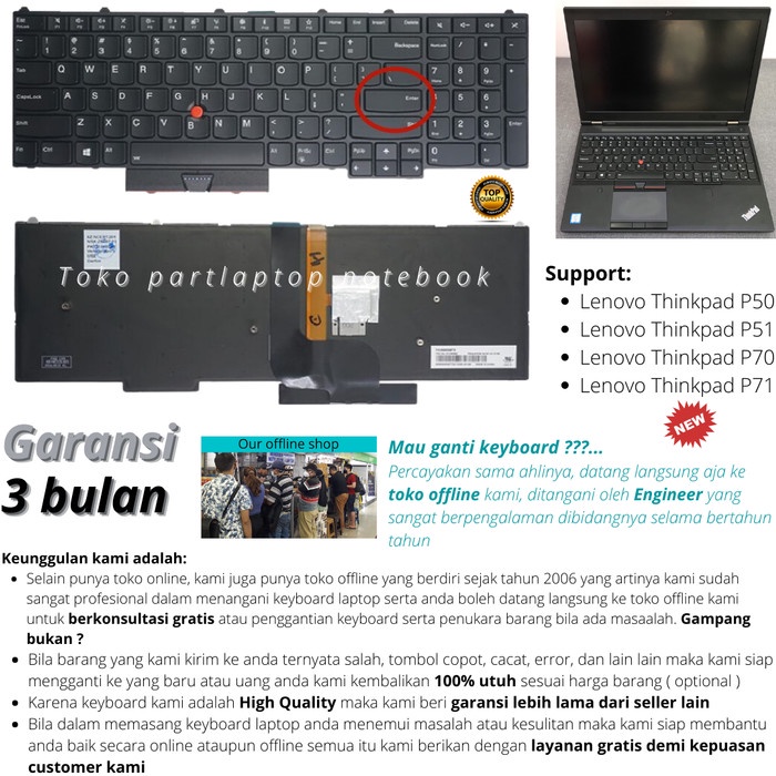 Jual Keyboard Lenovo Thinkpad P50 P51 P70 P71 Backlit new original ...