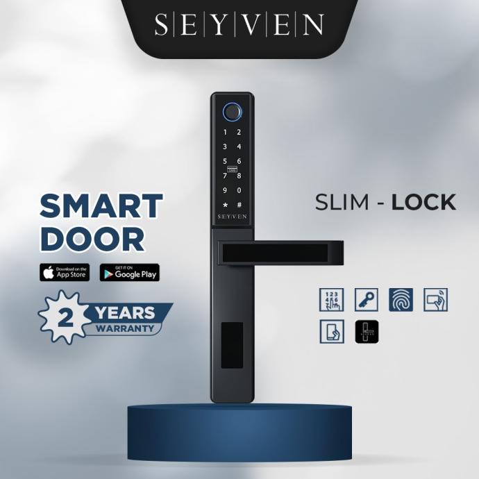 Jual Seyven Smart Slim Door Lock Aluminium Door Lock Smart Door Digital Shopee Indonesia