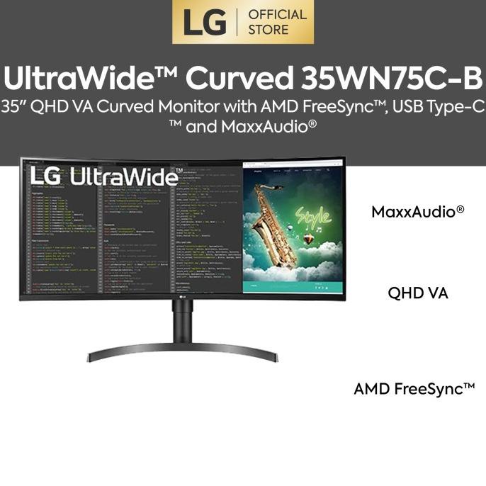 Jual Lg Ultrawide 35Wn75C-B 35" Qhd Va Curved Monitor Hdr10 Srgb 99% ...