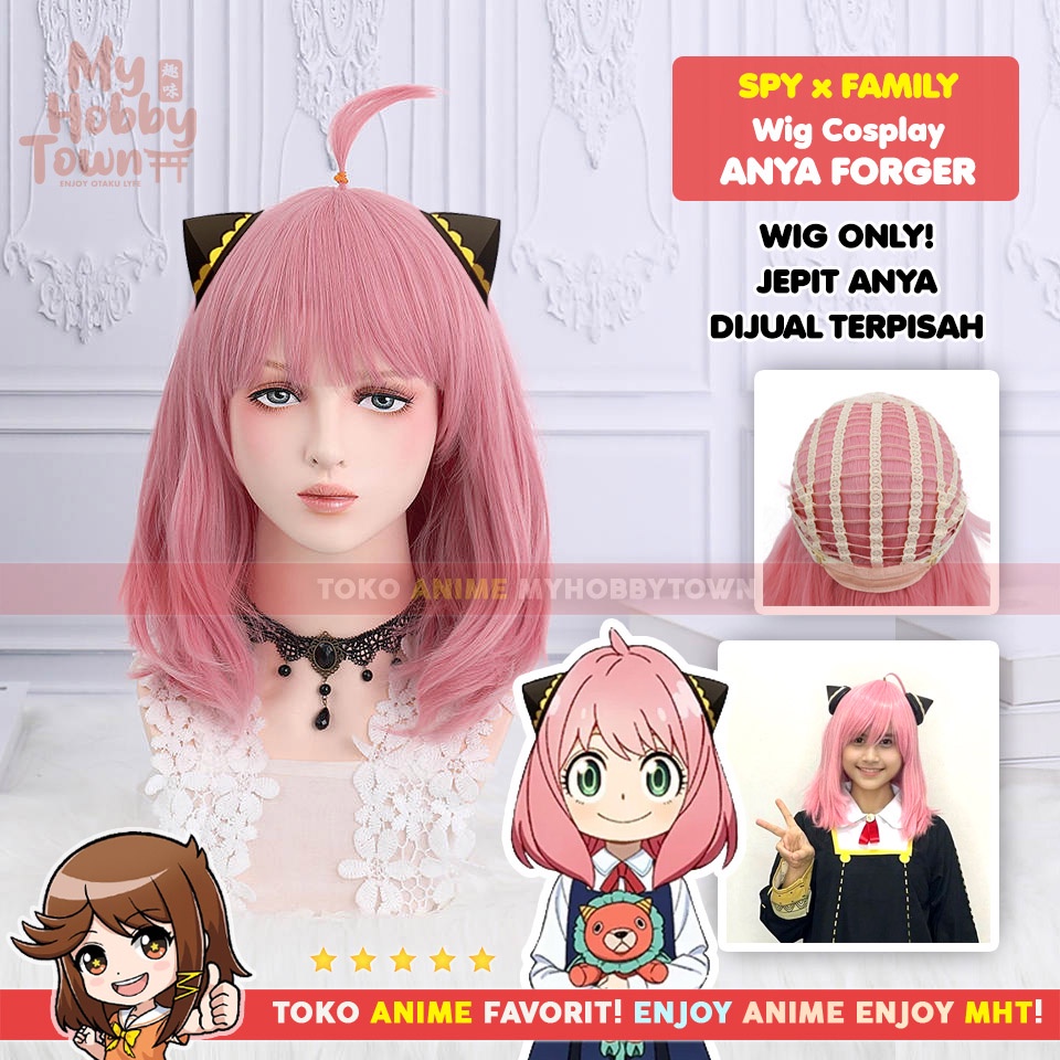 Jual Wig Cosplay Anime Spy X Family : Anya Forger Pink - Rambut Palsu