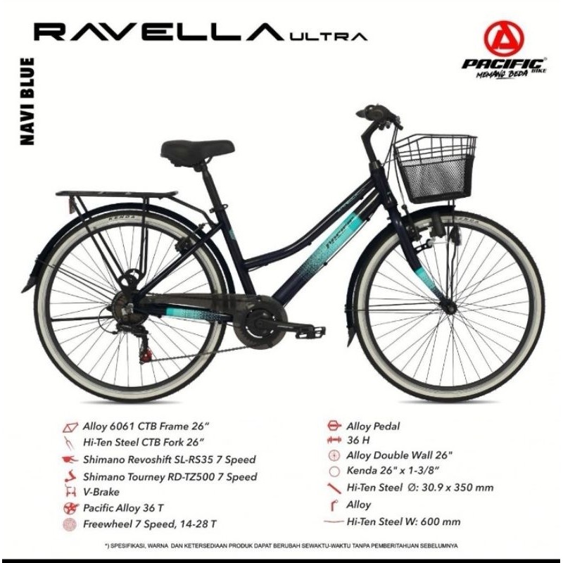 Jual SEPEDA KERANJANG DEWASA MINI 26 PACIFIC RAVELLA ULTRA | Shopee ...