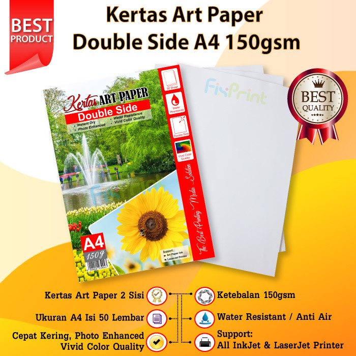 Jual Kertas Art Paper A4 150 Gsm 1pack 50 Lembar Sae Shopee Indonesia