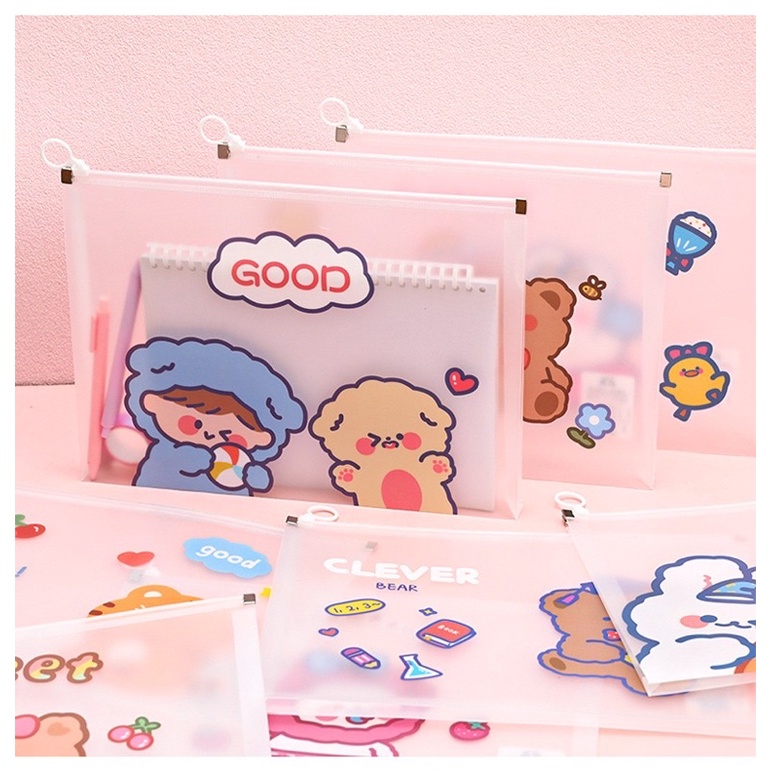 Jual File organizer a4 / zipper map transparant motif FF1 Shopee Indonesia