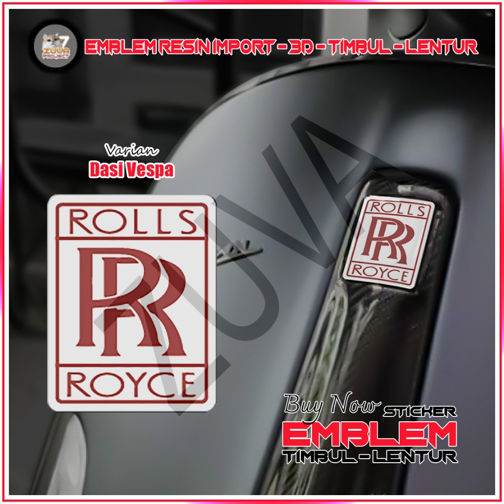 Jual Stiker Emblem Vespa Logo Rolls Royce Merah Emblem Timbul Stiker Vespa Dasi Vespa Vespa