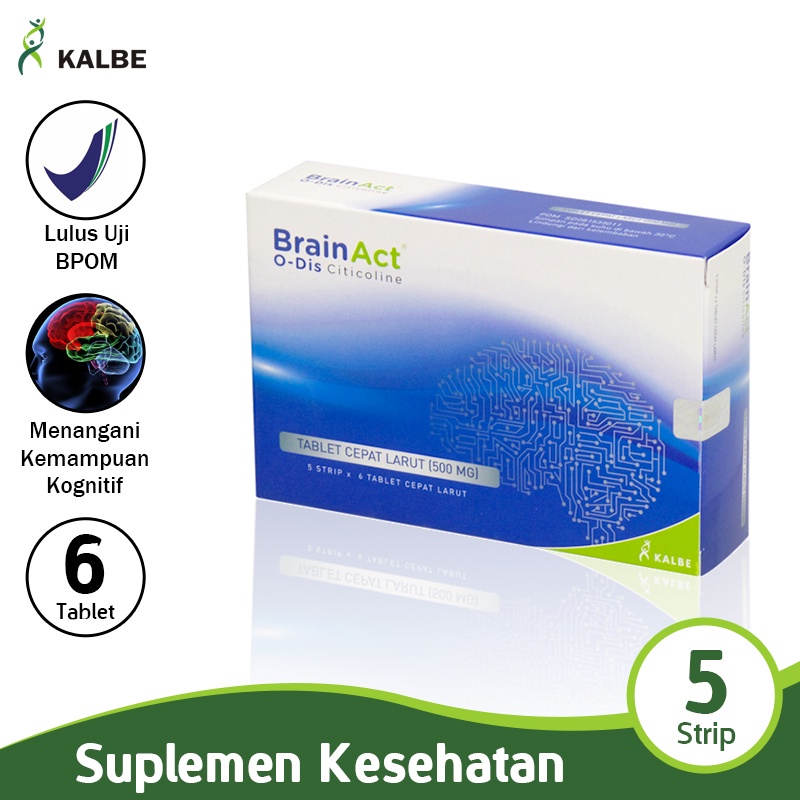 Jual KALBE BrainAct O-Dis Citicoline 5 Strip 30 Tablet Suplemen Otak ...