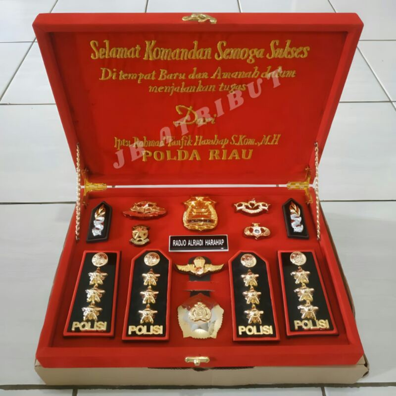 Jual pangkat kombes PDH PDU box set sepaket custom | Shopee Indonesia