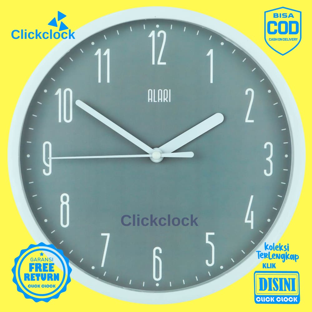 Jual Jam Dinding Analog Minimalis AbuAbu Alari 68821668 Besar Hiasan