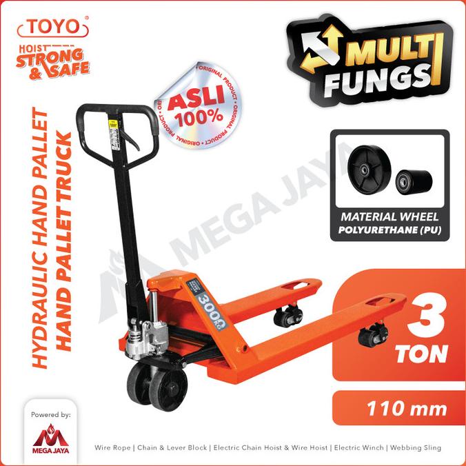 Jual Hydraulic Hand Pallet Truck Trolley 3 Ton / 3000 Kg TOYO Shopee