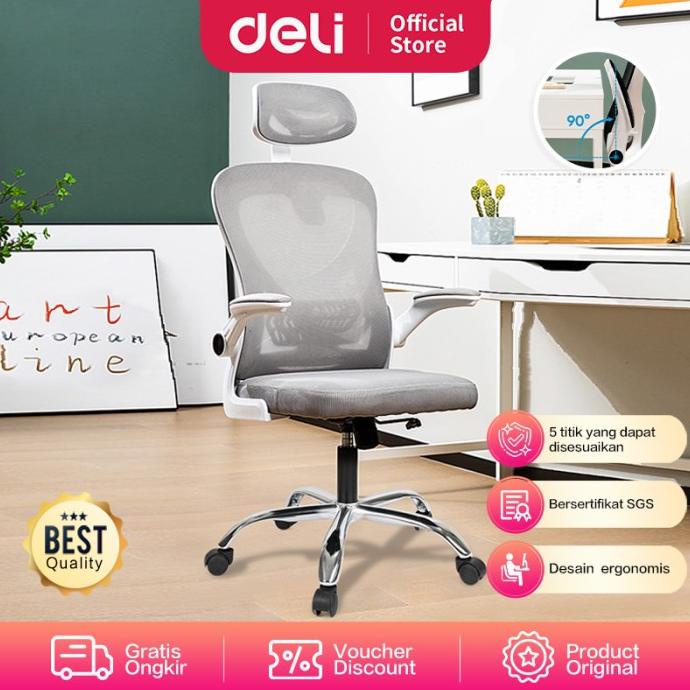 Jual Deli Office Chair Kursi Kantor Kerja Jaring Bantalan Tangan E4930 Shopee Indonesia