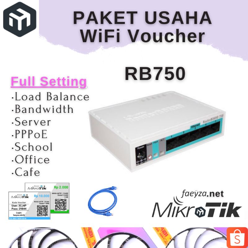 Jual Mikrotik RB750 Full Setting Voucher Hotspot PPPoE RT RW Net ...