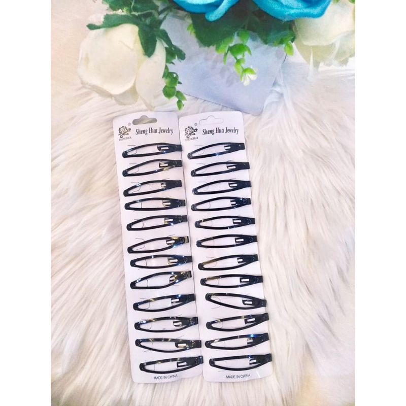 Jual Jepit tiptop hitam import 1 papan ( isi 12 pcs ) | Shopee Indonesia