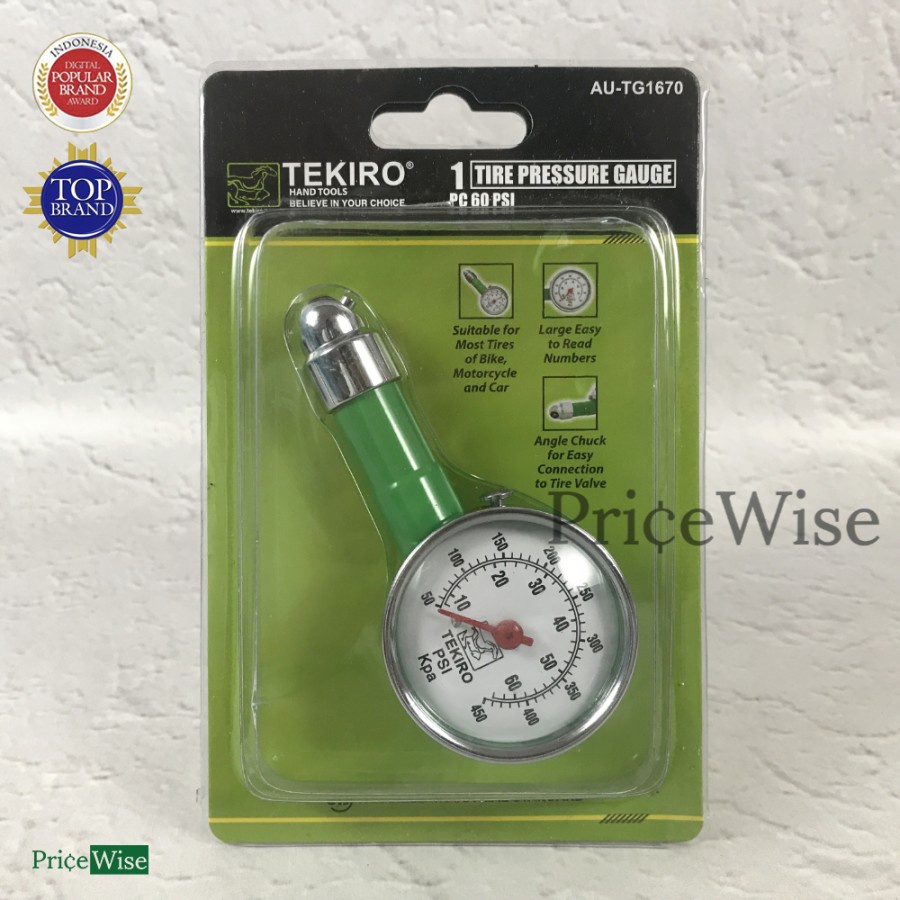 Jual Alat Ukur Tekanan Angin Ban 60 PSI Tekiro / Tire Pressure Gauge