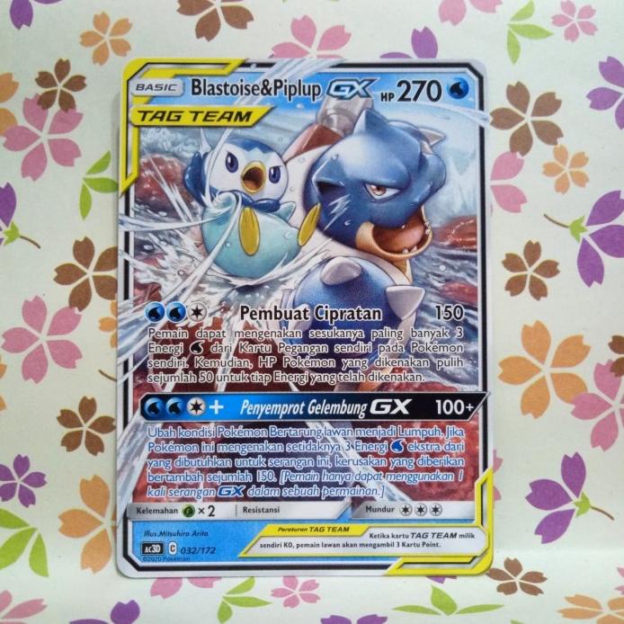 Jual Blastoise & Piplup Tag Team Gx Td Ac3D 032/172 Pokemon Tcg