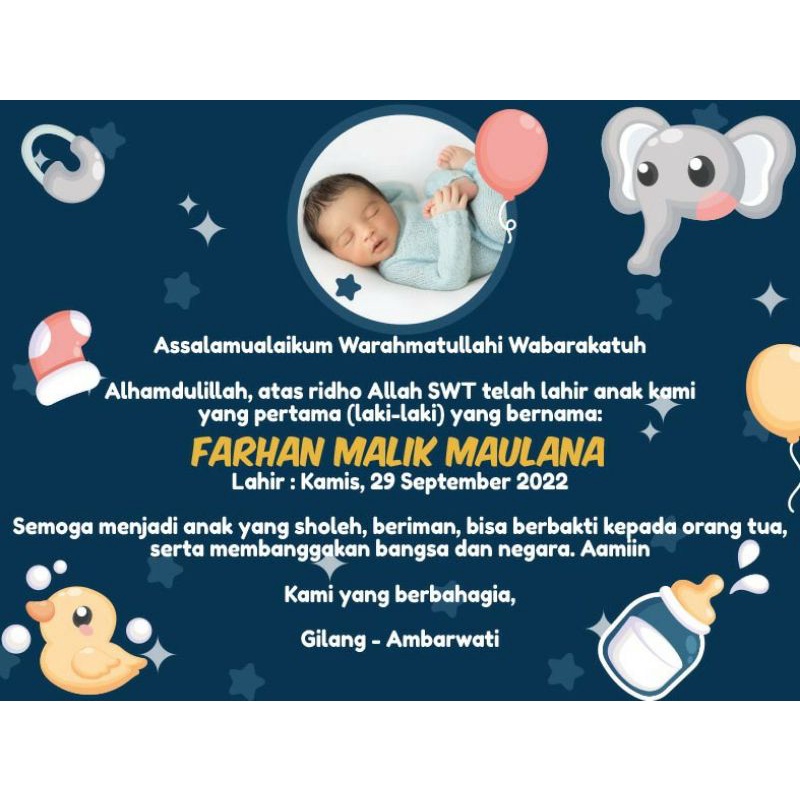 Jual Stiker Aqiqah - Kartu Tasyakuran - Stiker Tasyakuran Aqiqah- FREE