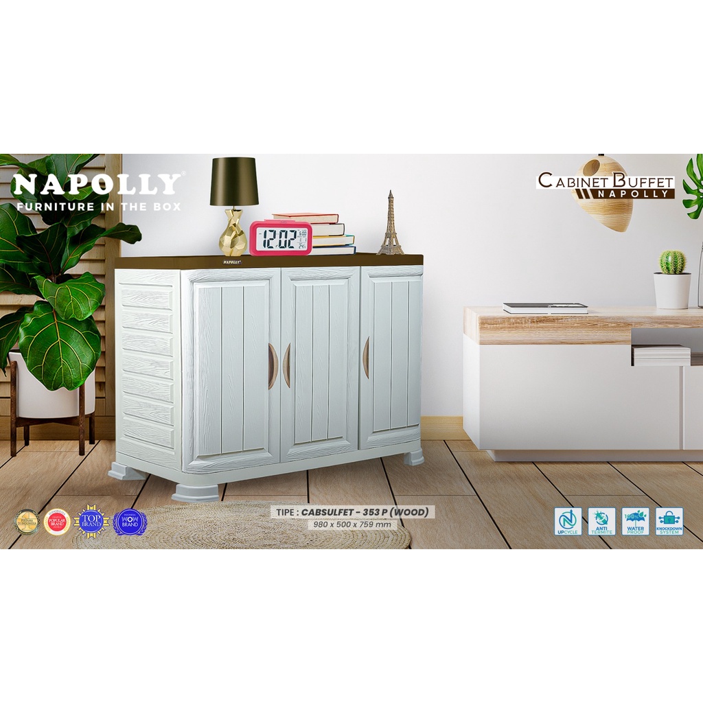 Jual Lemari Buffet Rak Tv Napolly Motif Kayu Bahan Plastik Tebal Shopee Indonesia