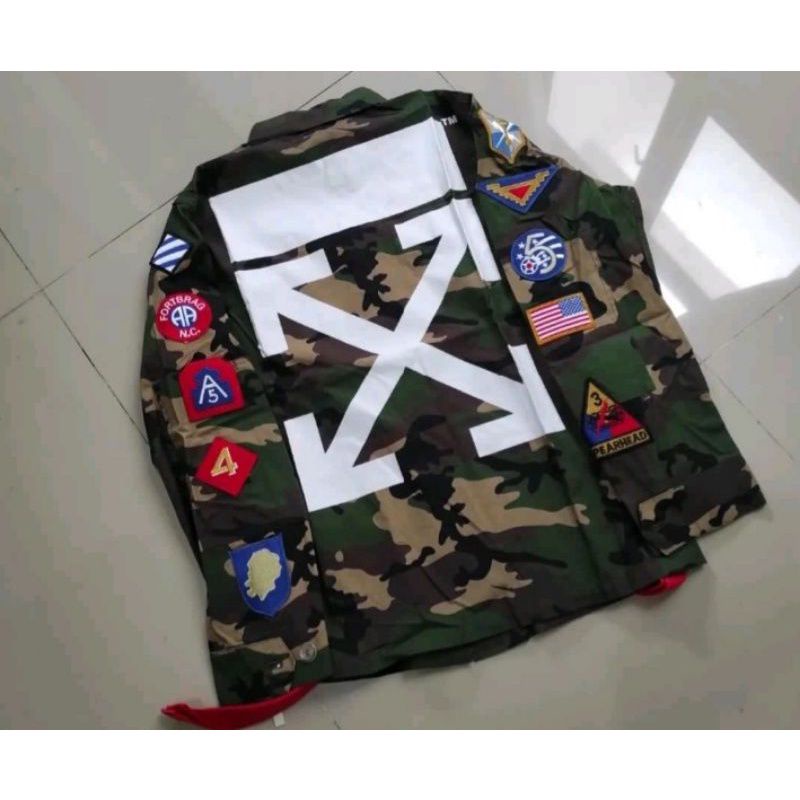 Jaket off white army hotsell