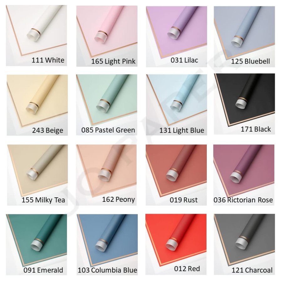 Jual Flower Wrapping Paper Frame List Gold Kertas Buket Bunga | Shopee ...