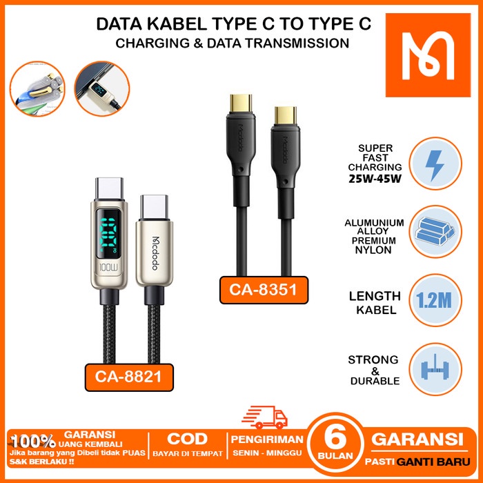 Jual Mcdodo Kabel Data Gaming Pd Type C To Type C Fast Charging Max