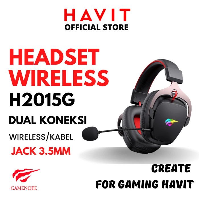Jual Havit Headset Gaming H2015G RGB Wireless 2.4Ghz Diameter Speaker