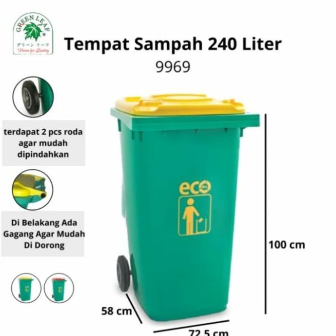 Jual TEMPAT SAMPAH BESAR 240 Liter+RODA/TONG SAMPAH RODA 240 LITER ...