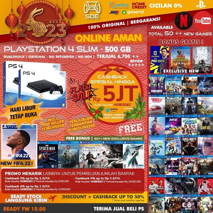 Jual Ps4 Slim 500Gb Ori Garansi/Playstation/Ps 4 Bukan Fat/Pro Game