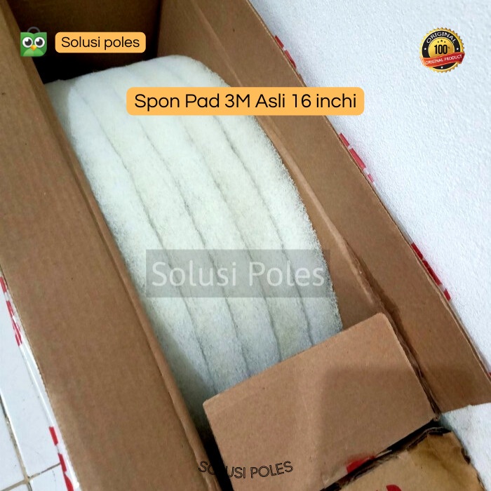 Jual Best Seller 3M White Super Polish Pads-Spon Pad Poles Marmer 16 ...