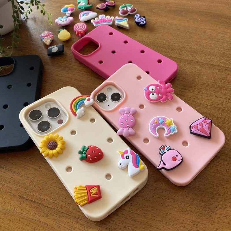 Jual Jibbitz Case (RANDOM 5 CHARMS GAK BS PILIH) for Iphone 11 14 Pro