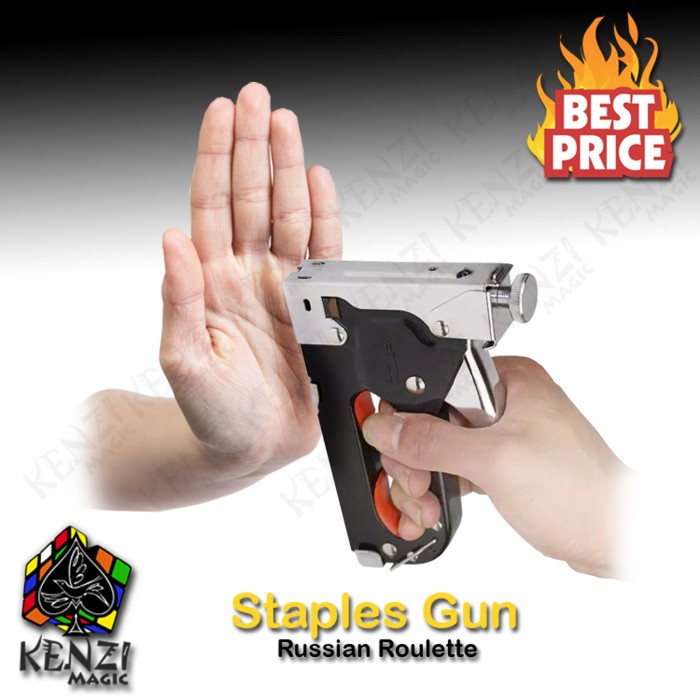 Jual Terlaris Russian Roulette Staple Gun Sulap Staples Gun Risk Gun ...