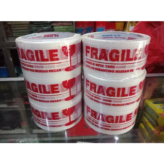 Jual Lakban Isolasi Tape Fragile 2 inch x 50 meter 1 DUS / 72 ROLL ...