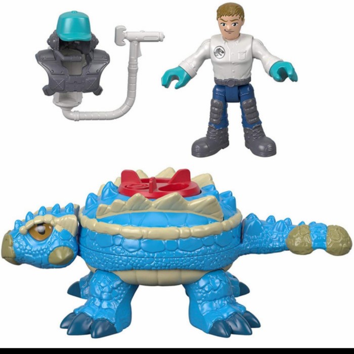 Jual Promo Jurrasic World Imaginext Ankylosaurus Figure Set Original