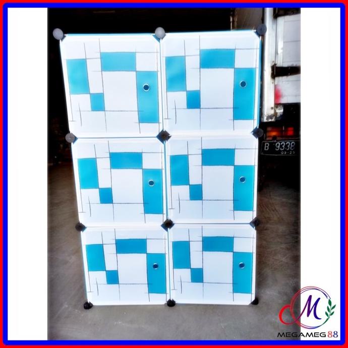 Jual Lemari pakaian plastik bongkar pasang 6 pintu | Shopee Indonesia