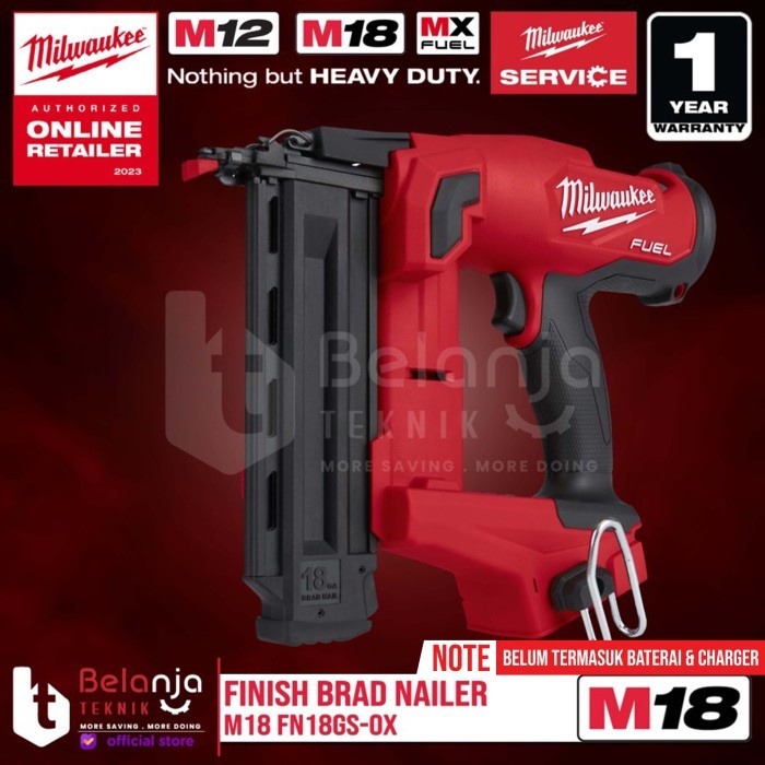 Jual Milwaukee Finish Brad Nailer M18 FN18GS0X Paku Tembak Baterai 18