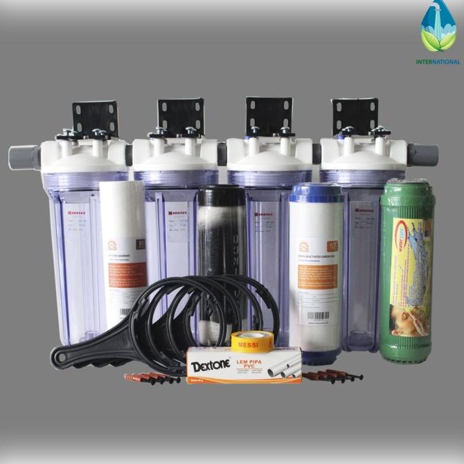 Jual Paket Filter Air 10" 4 Tahap SPGR/ Filter air Kuning/ Filter Air