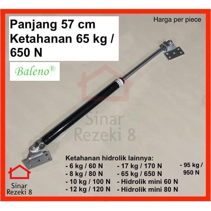 Jual HIDROLIK GAS SPRING 650 N - 65 KG PINTU LEMARI RANJANG TEMPAT ...