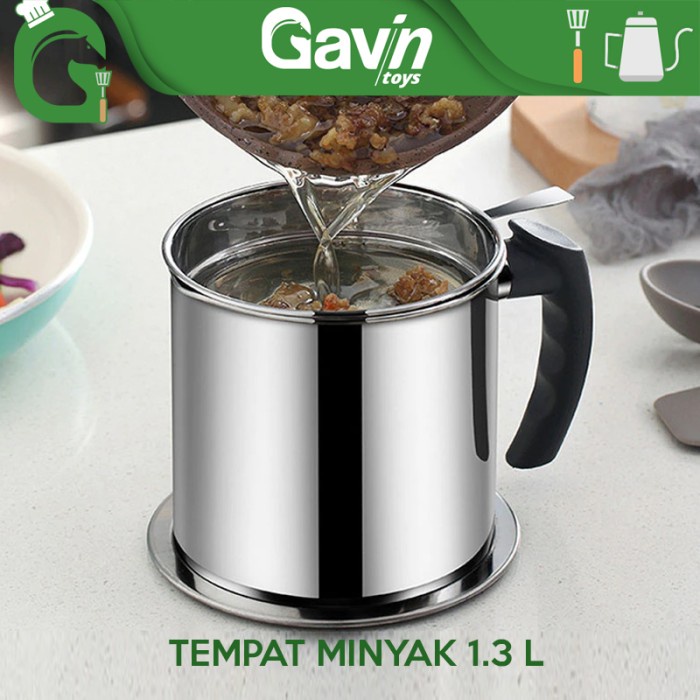 Jual Tempat Minyak Oil Pot 13 L Saringan Minyak Jelantah Oil Cup 1300ml Shopee Indonesia 4038