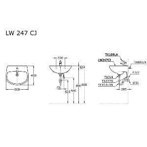 Jual Wastafel Toto Lw Cj White Body Only Tempat Cuci Tangan Toto Terlariss Shopee