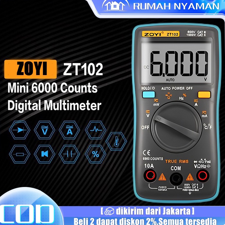 Jual CS ZT102A / ZT100 Multimeter Digital Avometer Multitester NCV