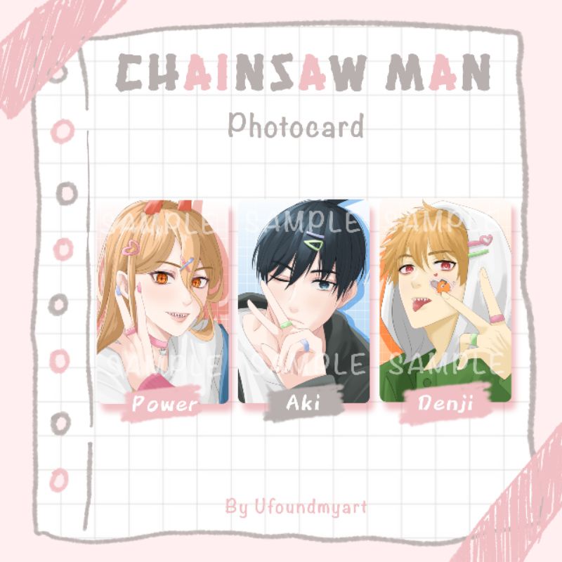 Jual Fanmerch Photocard Anime CHAINSAW MAN | Shopee Indonesia