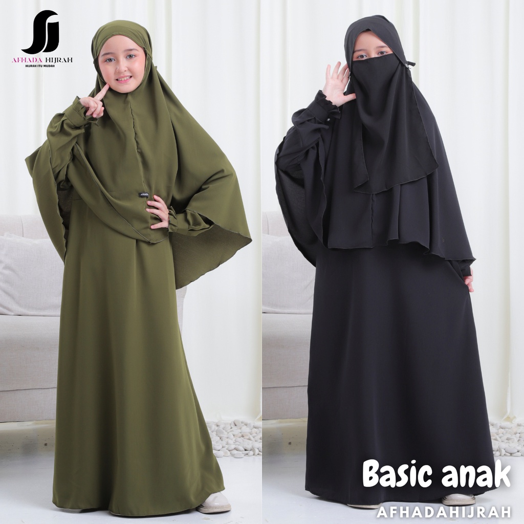 Jual Afhadahijrah - Gamis anak perempuan set cadar poni niqab arab