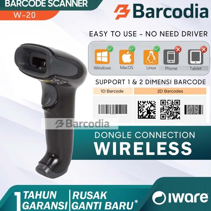 Jual 2D Wireless Barcode Scanner Iware Ultron W20 Qr Code Efaktur Usb