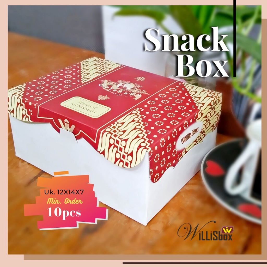 Jual Snack Box 12x14x7 SPSEL (Motif) / Kotak Kue, Kotak Snack, Snack