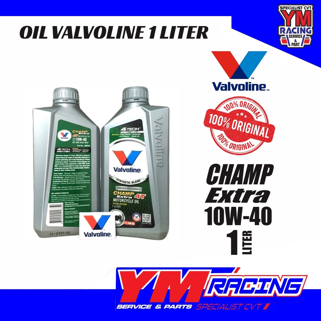Jual VALVOLINE OIL CHAMP 4T EXTRA 10W40 APISM 24/ 1L Shopee Indonesia