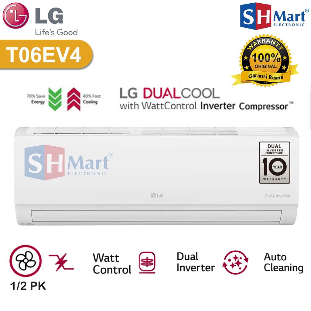 Jual AC LG 1/2 PK DUAL INVERTER T05EV5 / 05EV5 HEMAT LISTRIK NEW 2023