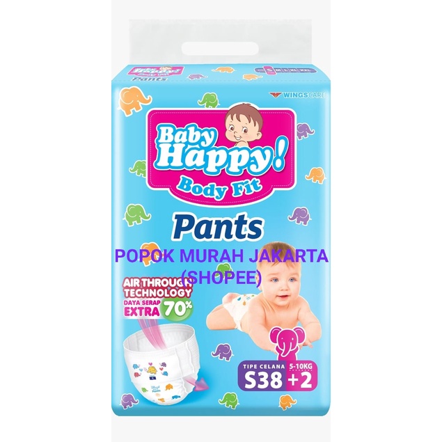 Jual BABY HAPPY PANTS S38+2 popok celana (bisa GRAB/GOJEK) tersedia ...